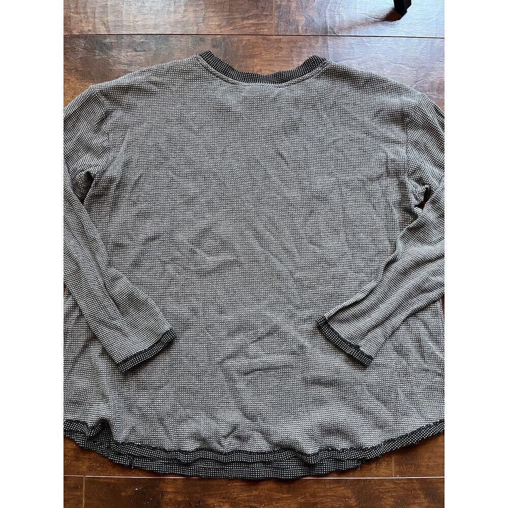 J. Jill Geometric Black White Long Sleeve Pull Over Boho Shirt Size Large - Picture 6 of 6
